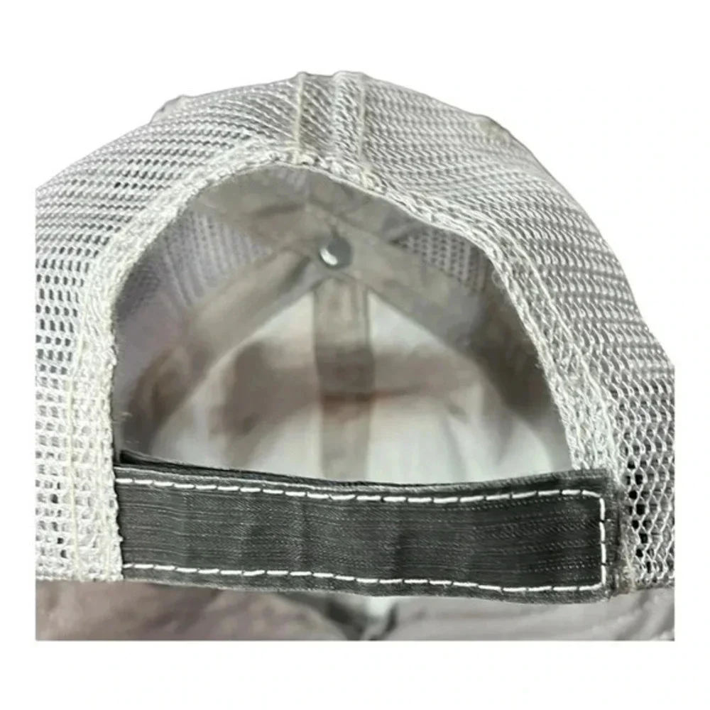 Georgia State Patch Trucker Hat Unisex OSFM Gray Distressed Mesh Cap‎